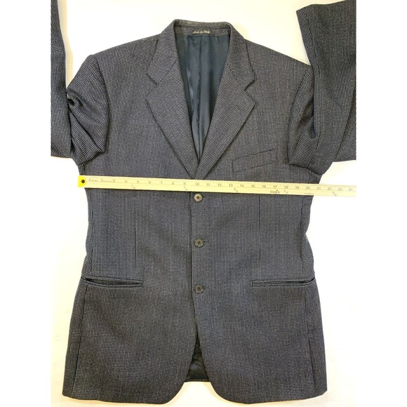 Paolo Vista Wool Blazer Mens 40R Tweed Micro Check Jacket Sportcoat - Picture 6 of 11
